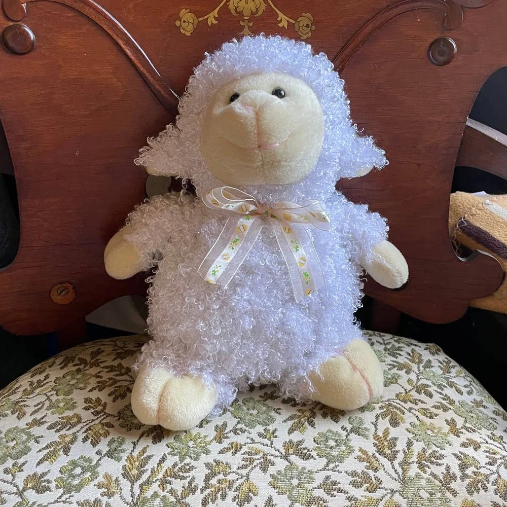 Easter Plush Lamb With Curly Hair by Best Toys Limited